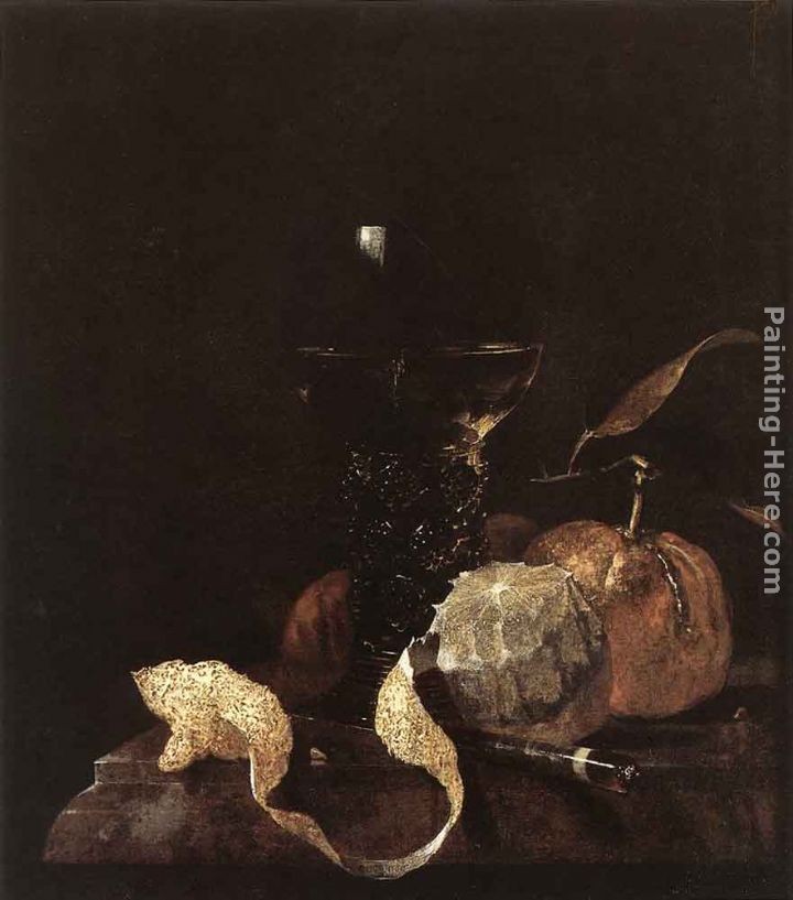 Willem Kalf Still-Life with Lemon, Oranges and Glass of Wine